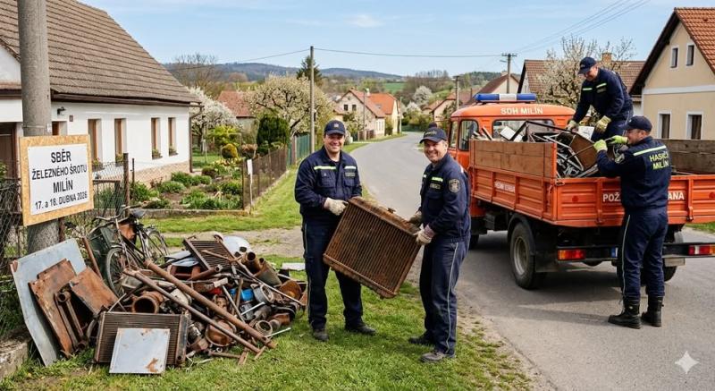 ilustrativní AI obrázek sběr železného šrotu